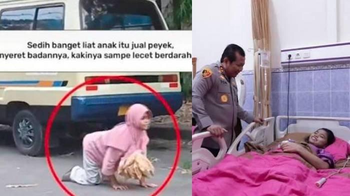 Cyntya Afrianti Amala (19) gadis asal Tenggilis Mejoyo, Surabaya, yang viral karena menjajakan keripik rempeyek dengan cara mengalungkan dagangan di lehernya sambil merangkak di pinggir jalan raya.