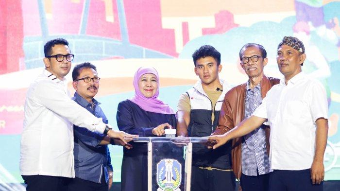 Gubernur Jawa Timur Khofifah Indar Parawansa saat meluncurkan grand desain Sirkuit Balap di Kabupaten Magetan.