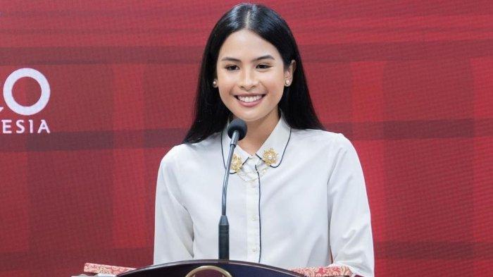 Maudy Ayunda saat diperkenalkan sebagai juru bicara (jubir) Presidensi G20 pada 31 Maret 2022.