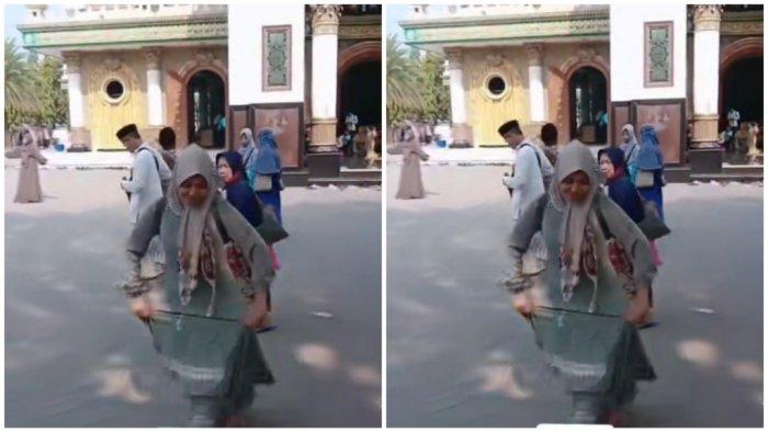 Viral perempuan berpakaian gamis berjoget di halaman Masjid Syaikhona Kholil, Martajasah, Bangkalan