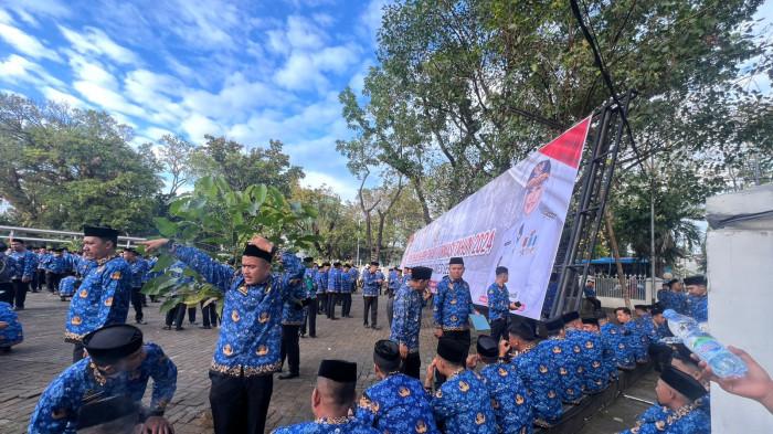 PPPK - Suasana penyerahan SK PPPK Tahap I Pemprov Sulsel di Rujab Gubernur Sulsel, Jl Sungai Tangka, Kota Makassar, Rabu (31/7/2025). Para PPPK terlihat antusias dalam mengikuti penyerahan SK.