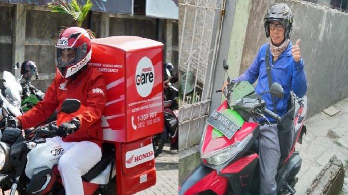 LAYANAN HONDA CARE - Ilustrasi layanan Honda CARE dan Hamid (42) warga Makassar yang ditemui Tribun-Timur.com di di Masjid Al-Azhaar, Jl Monginsidi Baru, Makassar, Kamis (31/7/2025). Hamid mengaku dua kali mengandalkan layanan Honda CARE saat alami situasi darurat di jalan.