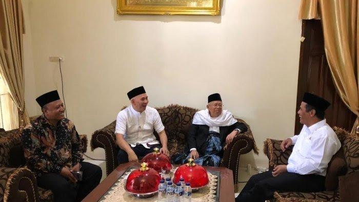 Mantan Menteri Pertanian Andi Amran Sulaiman undang Wapres Ma'ruf Amin dalam peletakan batu pertama pembangunan Masjid di Kawasan Panaikang, Kota Makassar, Senin (9/10/2023).