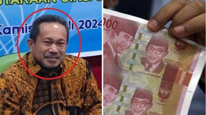 Kolase: Potret Andi Ibrahim UIN Alauddin Makassar terduga bos besar percetakan uang palsu di Perpustakaan UIN Alauddin (Istimewa) dan ilustrasi uang palsu (Tribunnews.com)