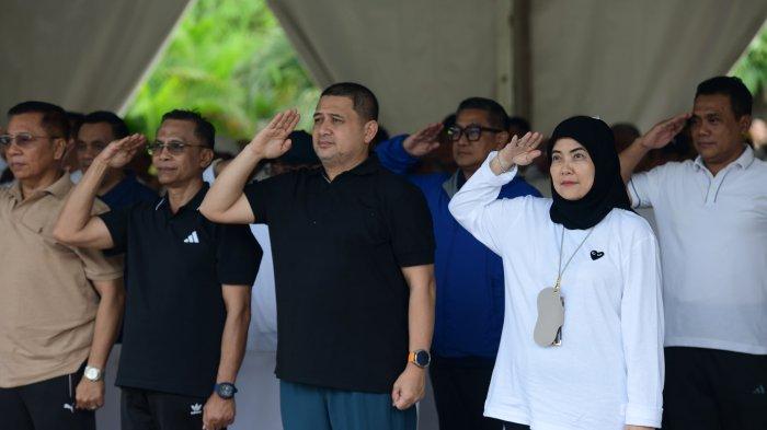 KEPALA DAERAH - Munafri Arifuddin-Aliyah Mustika Ilham saat jalani gladi pelantikan di Monumen Nasional (Monas) Jakarta Pusat, Selasa (18/2/2025). Appi-Aliyah siap jalankan tugas mengabdi kepada masyarakat Kota Makassar.