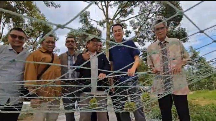 BOSOWA AGRO - Founder Bosowa Aksa Mahmud didampingi direksi dan manajemen PT Wisata Indonesia divisi Agro berkunjung ke kebun dan pabrik pengolahan durian ekspor di Kampung Parit Sulong, Distrik Batu Pahat, Negara Bagian Johor, Malaysia, Senin (17/2/2025). Bosowa Agro menjajaki kerja sama perkebunan durian dengan teknologi internet of things (IOT).