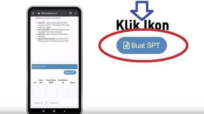 Buat SPT untuk Lapor SPT Tahunan Online e-Filing.