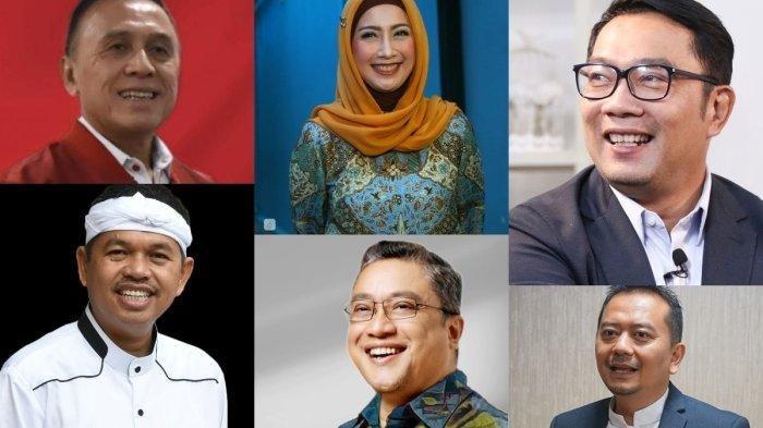 Deretan figur Calon Gubernur Jabar 2024 yakni, Ridwan Kamil, Dedi Mulyadi, Uu Ruzhanul Ulum, Mochamad Iriawan, Dede Yusuf, Syaiful Huda, dan Desy Ratnasari.