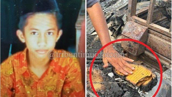 Kolase: Potret Muh Zahwa semasa hidup (Istimewa) dan Al Quran milik Muh Zahwa yang diselamatkannya saat kebakaran hebat melanda Ponpes DDI Patobong, Pinrang, Sulsel, Rabu (8/1/2025).