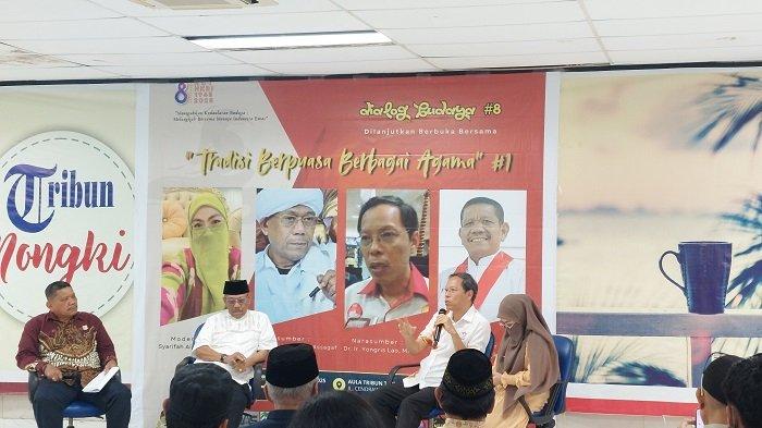 Dialog Budaya- Para pemateri dalam dialog budaya yang digelar di Kantor Tribun-Timur, Jl Cendrawasih Makassar, Kamis (6/3/2025) sore.
 