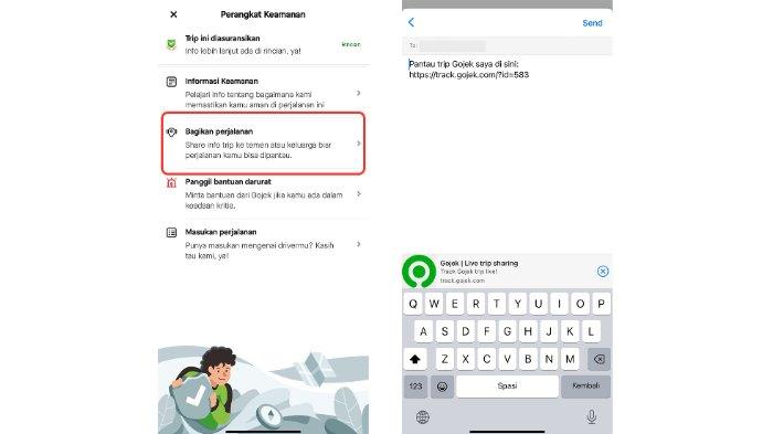 Fitur Bagikan Perjalanan Gojek.