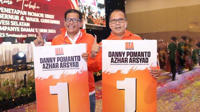 Pasangan calon Gubernur dan Wakil Gubernur Sulsel nomor urut 1, Danny Pomanto - Azhar Arsyad (DiA)