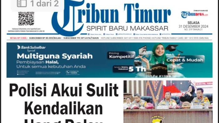 HL TRIBUN TIMUR 31 DESEMBER 2024 - Kapolda Sulsel Irjen Yudhiawan Wibisono mengungkapkan peredaran uang palsu yang diproduksi di UIN Alauddin Makassar semakin sulit dikendalikan. Meski telah ditarik, polisi tetap mengingatkan masyarakat untuk waspada terhadap uang palsu yang kualitasnya hampir sempurna.