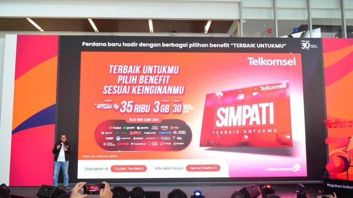 HUT 30 TELKOMSEL – Kartu perdana SIMPATI dibanderol Rp35 ribu dengan kuota 3 GB untuk 30 hari. Pengguna Telkomsel Prabayar dan Lite otomatis beralih ke SIMPATI tanpa ganti kartu.