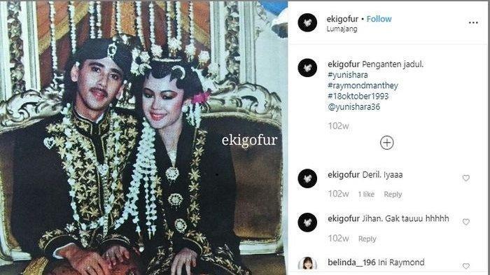 Potret pernikahan Raymond Manthey dan Yuni Shara.