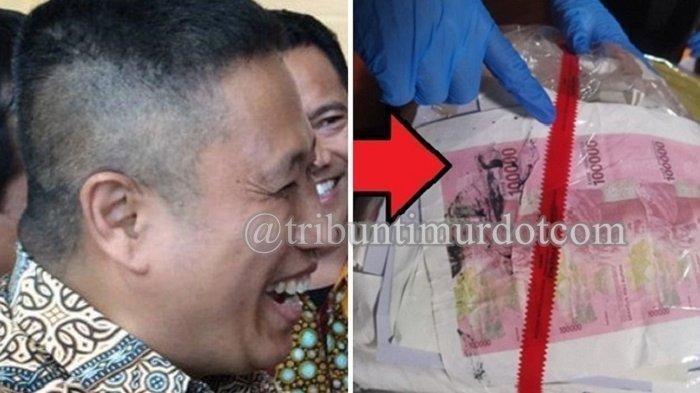 Annar Sampetoding dalang pabrik uang palsu di UIN Alauddin Makassar. Foto Kolase: Annar Sampetoding (SINERGROUP.CO.ID) dan barang bukti uang palsu yang disita polisi dari UIN Alauddin (Tribun Timur/ Muhammad Abdiwan).