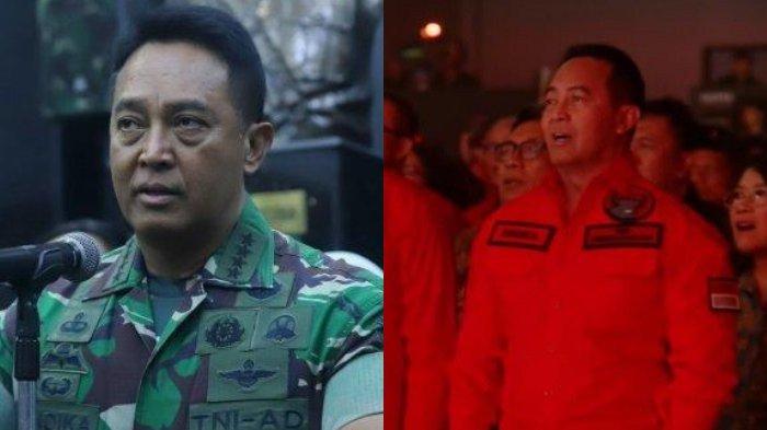 Kolase Jenderal TNI Andika Perkasa saat masih aktif sebagai Panglima TNI dan kini jadi kader PDI Perjuangan.