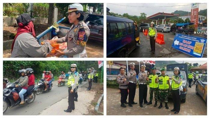 KAPOLRES - Heti Patmawati saat masih menjabat Kompol melakukan aksi jumat berkah dan bantu warga menyeberang. Heti Patmawati saat melaksanakan pengaturan lantas di Jalan RE Martadinata. Sosok Polwan AKBP Heti Patmawati yang ditunjuk Kapolri Jenderal Pol Listyo Sigit sebagai Kapolres Lampung Timur, Polda Lampung.