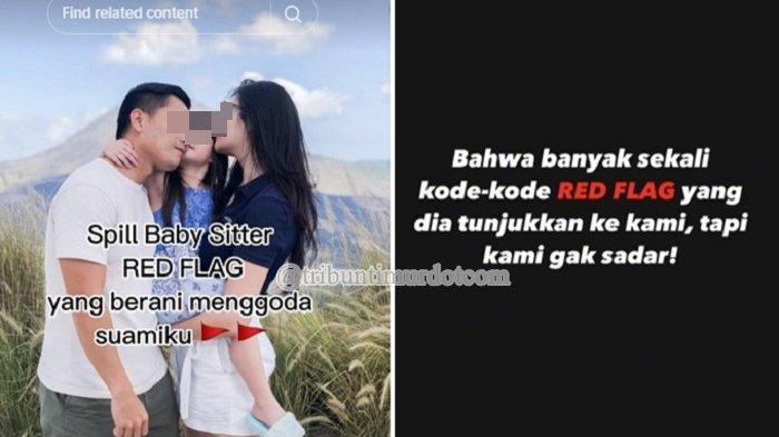 Kolase: capture video viral baby sitter red flag goda suami majikan. (TikTok @mrs.allx)