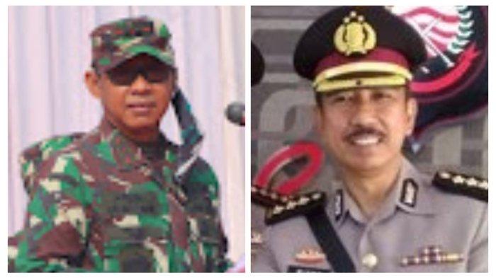 Kolase foto Mayor Jenderal (Mayjen) TNI Mayjen TNI (Purn) Kasim Genawi (kanan) dan Birgadir Jenderal (Brigjen) Pol (Purn) Wisnu Sanjaya (kiri).
 