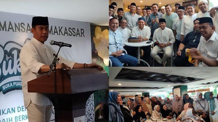 ALUMNI SMANSA - Kolase foto saat Ketua IKA Smansa 87 Irjen Pol Andi Rian R Djajadi sambutan dan suasana buka puasa bersama di Sky Pool Lantai 6, Hotel Claro, Jl AP Pettarani, Makassar, Selasa (11/3/2025). Ketua Panitia Bukber Smansa 87, Yaya Syamsuddin, mengatakan, acara buka puasa bersama rutin digelar tiap tahunnya.