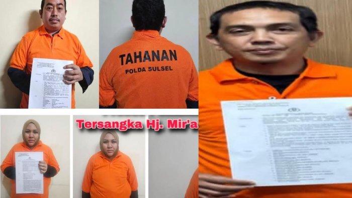 
TRIBUN-TIMUR.COM/MUSLIMIN EMBA
Kolase foto tiga tersangka skincare bermerkuri Mira Hayati (MH), Mustadir DG Sila (FF) yang merupakan suami dari Fenny Frans, serta Agus Salim (RG), setelah mengenakan kaos tahanan Polda Sulsel. 