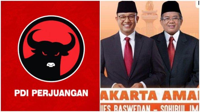 Kolase logo PDIP - Anies Baswedan dan Sohibul Iman - Anies Baswedan dalam masalah besar setelah Partai Keadilan Sejahtera (PKS) mengusungnya di Pilkada Jakarta 2024, PDIP bakal sakit hati.