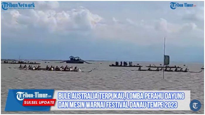 Lomba perahu dayung dan mesin berlangsung di di Gelora Wisata Desa (GWD) Nepo, Kecamatan Tanasitolo, Kabupaten Wajo, Rabu (23/8/2023).
