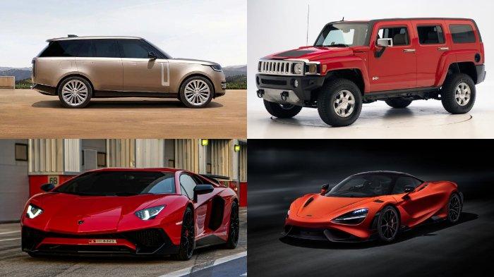 Ilustrasi mobil Land Rover, Hummer H3, Lamborghini, dan McLaren. Seperti inilah mobil mewah disita KPK dari terpidana korupsi, Rita Widyasari.