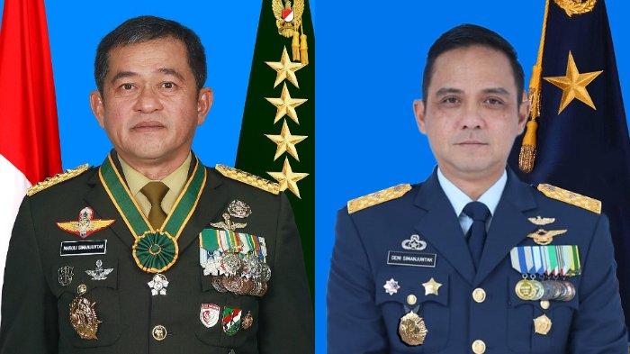 Jenderal TNI Maruli Simanjuntak dan Marsekal Muda TNI Deni Hasoloan Simanjuntak.