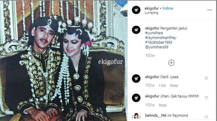 Potret pernikahan Raymond Manthey dan Yuni Shara.
