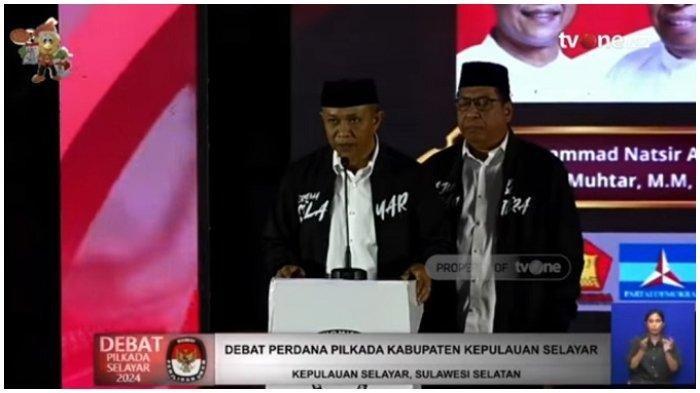 BUPATI SELAYAR. Bakal calon Bupati Selayar, H. Muh Natsir Ali, menyampaikan visi misi dalam debat Pilkada Selayar 2024 lalu. Muh Natsir Ali akan dilantik jadi Bupati Selayar pada 20 Februari 2025.