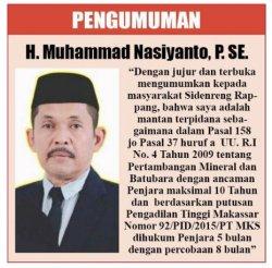 Pengumuman calon Wakil Bupati Pinrang