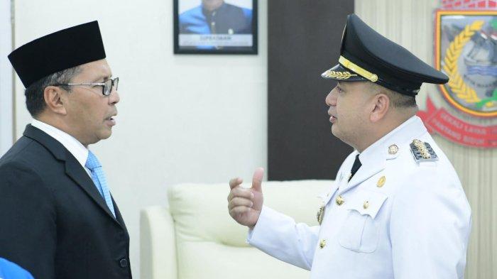 MUNAFRI ARIFUDDIN - Momen eks Wali Kota Makassar Danny Pomanto bertemu dengan Wali Kota Makassar periode 2025-2030, Munafri Arifuddin, di Kantor DPRD Makassar, Jl Ap Pettarani, Senin (3/3/2025). 