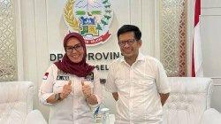 Wakil Ketua PB PGRI Irman Yasin Limpo saat menemui Ketua DPRD Sulsel Andi Ina Kartika Sari di Kantor DPRD Sulsel, Senin (11/9/2023).