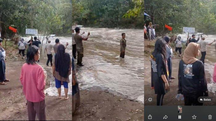 PELAJAR TENGGELAM - Tangkapan layar Seorang pelajar dikabarkan terseret arus di Sungai Sapanna, Desa Bonto Matinggi, Kecamatan Tompobulu, Kabupaten Maros, Senin (12/5/2025) petang.Informasi yang beredar korban terseret arus saat air bah menerjang aliran sungai yang awalnya dangkal.