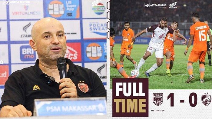 Pelatih PSM Makassar Bernardo Tavares murka saat jumpa pers usai timnya takluk dari Borneo FC pada pekan 13 Liga 1 2023/2024, Senin (25/9/2023) malam.