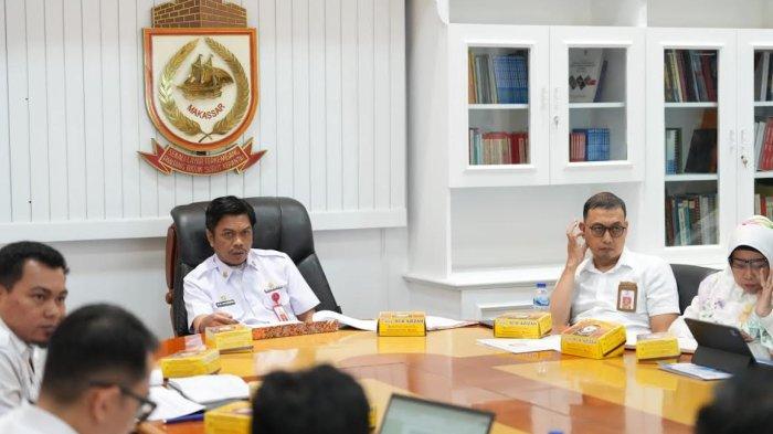 Rapat koordinasi terkait pemanfaatan Karebosi di Kantor Balai Kota Makassar Jl Ahmad Yani, Rabu (31/1/2024).