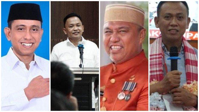 (Kiri ke kanan) Petahana yang diprediksi tumbang adalah Bupati Wajo-Wakil Bupati Wajo, Amran Mahmud- Amran, Bupati Bantaeng, Ilhamsyah Azikin, Bupati Luwu Timur, Budiman Hakim dan Bupati Takalar Syamsari Kitta.