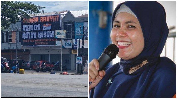 Posko pemenangan Suhartina Bohari pada Pilkada 2020 lalu, kini dipasangi baliho 'Kotak Kosong'.