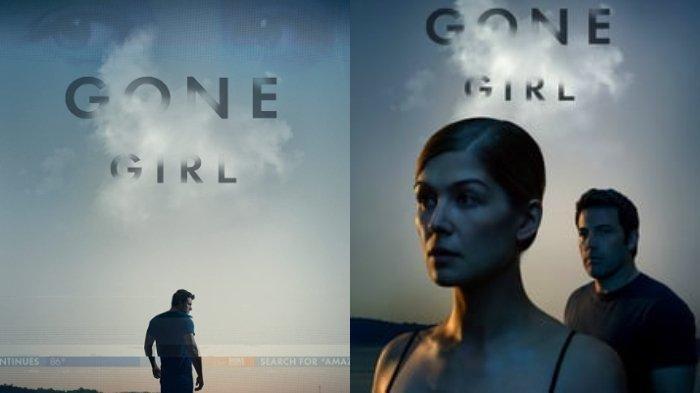 Poster Film Gone Girl yang menceritakan tentang misteri hilangnya seorang penulis terkenal.