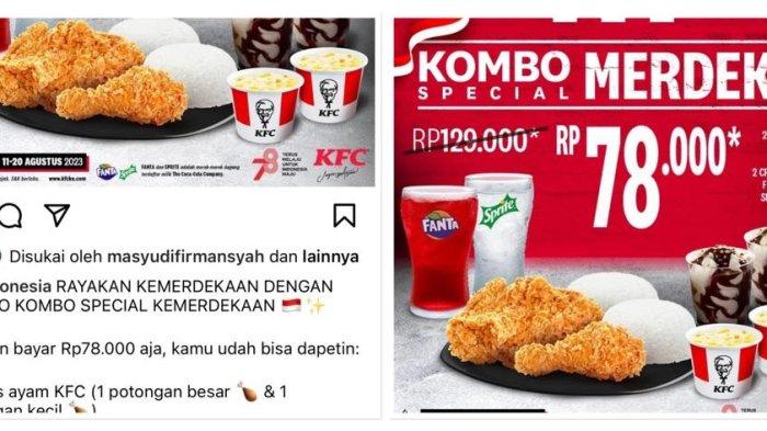 Promo KFC Hari ini bisa menjadi alternatif pecinta ayam goreng di seluruh Indonesia, salah satunya bertajuk Kombo Special Merdeka.