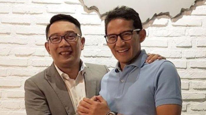 Ridwan Kamil dan Sandiaga Uno- Sandiaga Uno kini memiliki saingan berat sebagai bakal calon Wakil Presiden, Ganjar Pranowo.