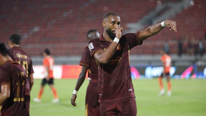 Selebrasi Yuran Fernandes usai mencetak gol di laga PSM Makassar vs Hougang United pada lanjutan AFC Cup 2023/2024, Rabu (25/10/2023) malam.