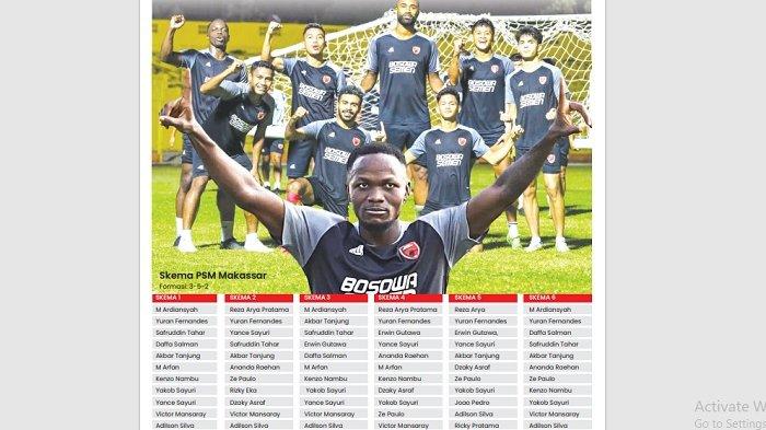 Skema starting line up PSM Makassar dengan tambahan amunisi baru di putaran kedua Liga 1 2023/2024.