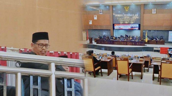 Syamsul Alam duduk bersama kepala OPD Pemkab saat rapat paripurna di Kantor DPRD,
