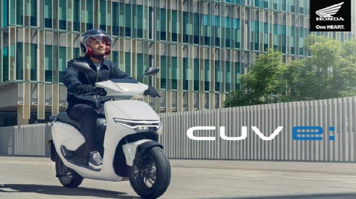 HONDA CUV E - Tampilan motor listrik Honda CUV e:. Astra Motor Sulawesi Selatan (Asmo Sulsel) selaku main dealer motor Honda di wilayah Sulsel, Sulawesi Barat, Sulawesi Tenggara, dan Ambon memberikan promo spesial pembelian motor listrik Honda CUV e:.