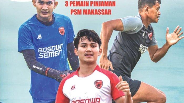 Tiga pemain PSM Makassar dipinjamkan ke klub lain di musim 2023-2024, Harlan Suardi (kiri), M Rafli Asrul (tengah) dan Rizky Pellu (kanan). Nasib ketiganya bersama PSM Makassar belum jelas.