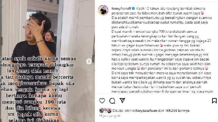 Unggahan Fenny Frans bongkar perselingkuhan suaminya dengan ART.