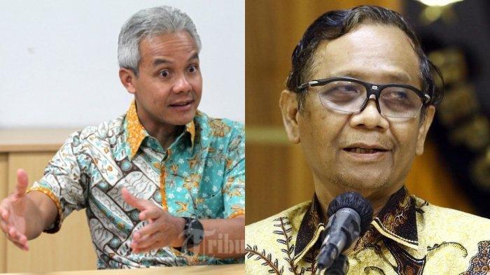 Kolase: Bakal Capres, Ganjar Pranowo dan Menkopolhukam, Mahfud MD. Keduanya diisukan akan berpasangan dan dideklarasikan, di kantor DPP PDIP, Jl Pangeran Diponegoro, Jakarta, Rabu (18/10/2023).
